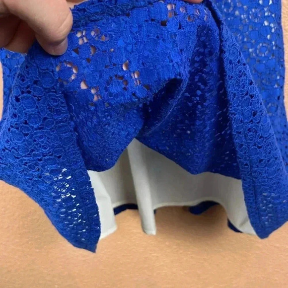 MARC BY MARC JACOBS DRESS SIZE 0 CROCHET FIT FLARE V NECK SLEEVELESS LINED BLUE - Picture 7 of 9